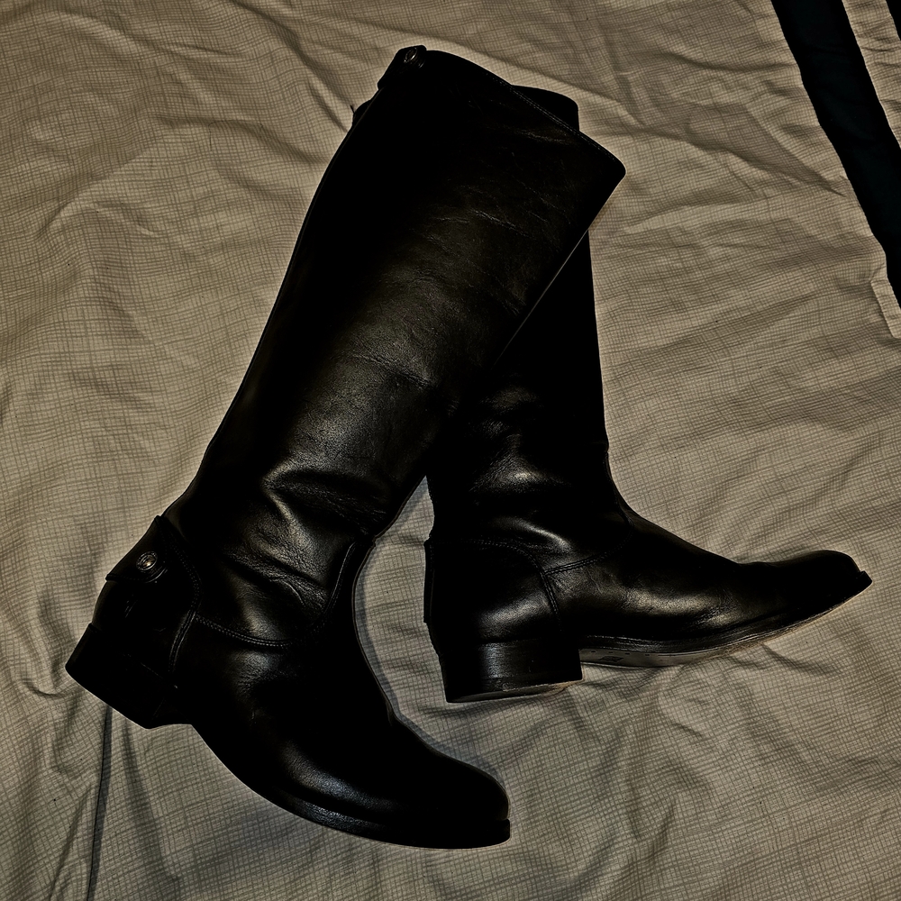 Frye Black Heeled Boots Incredible
